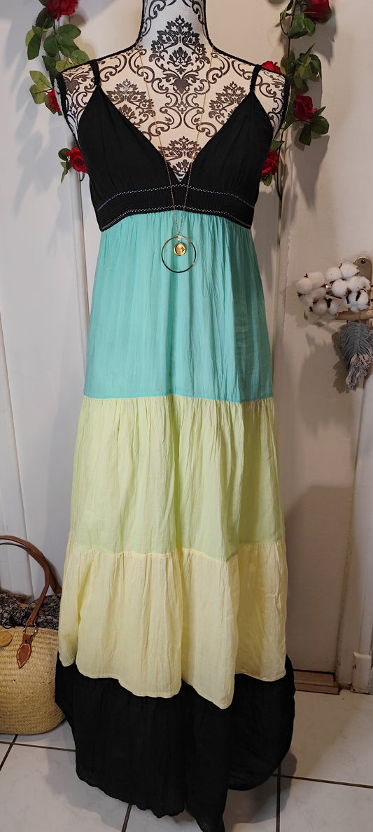 Robe longue tricolore Xanaka