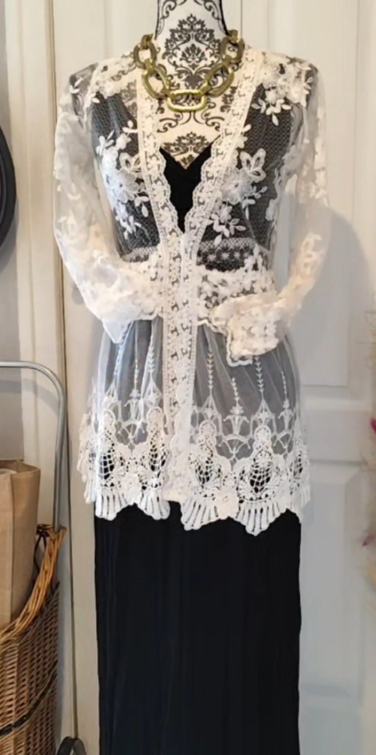 Robe longue romantique rétro