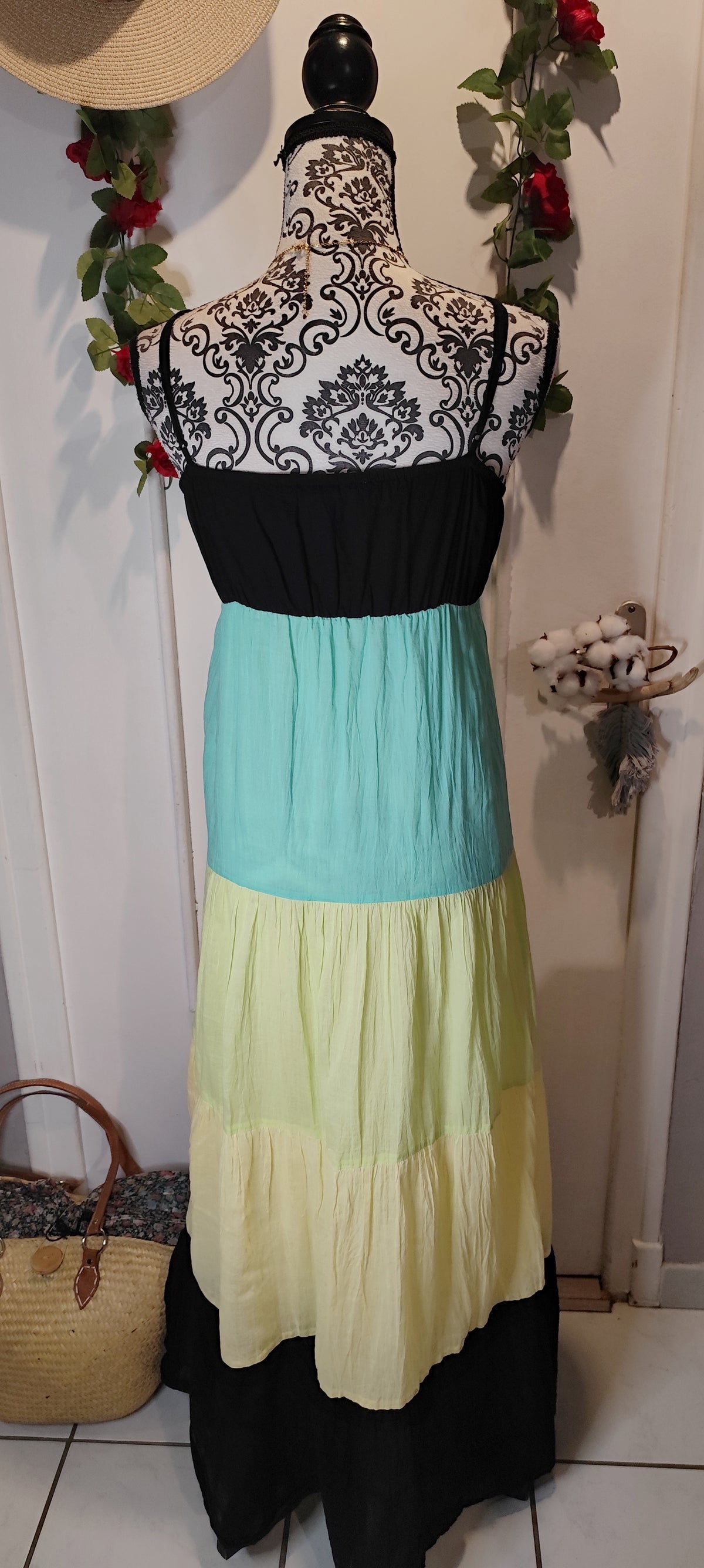 Robe longue tricolore Xanaka