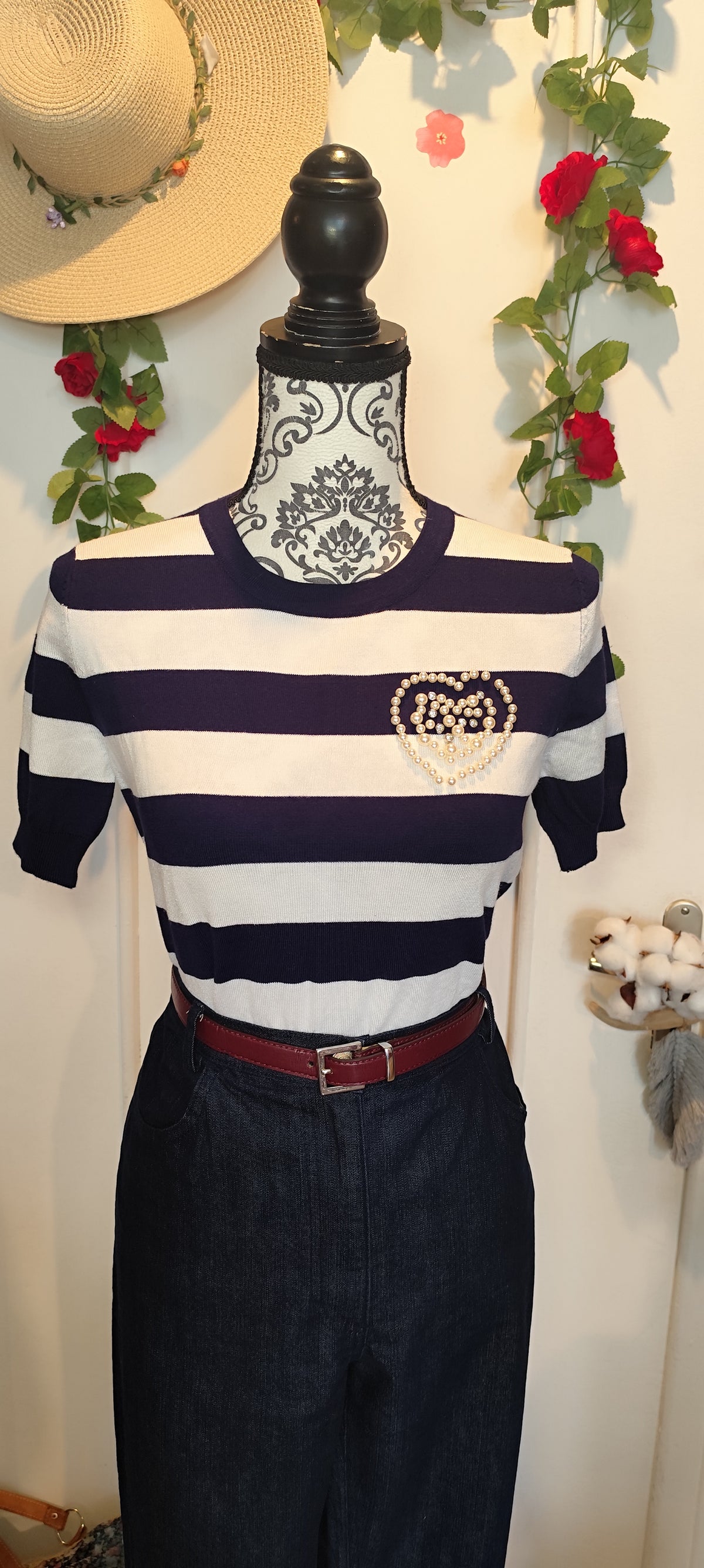 Pull fin en maille marin Jean-Louis François