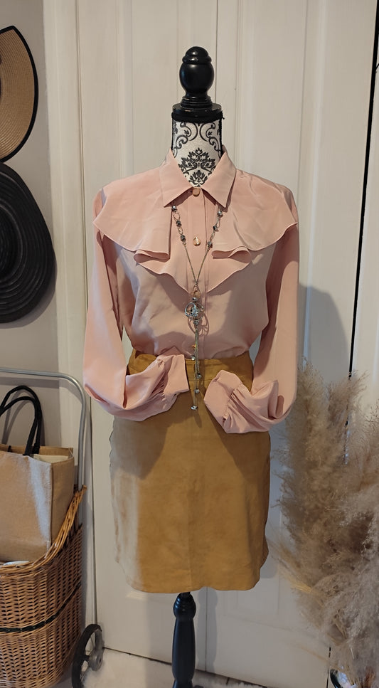 Chemise satinée col pèlerine