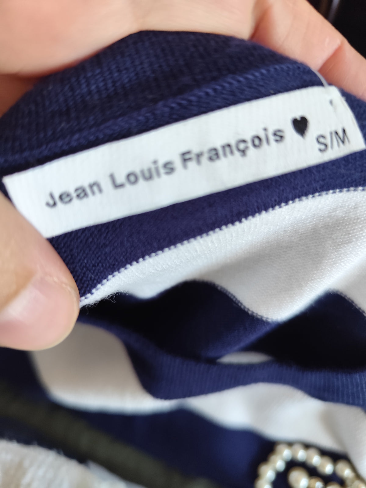 Pull fin en maille marin Jean-Louis François