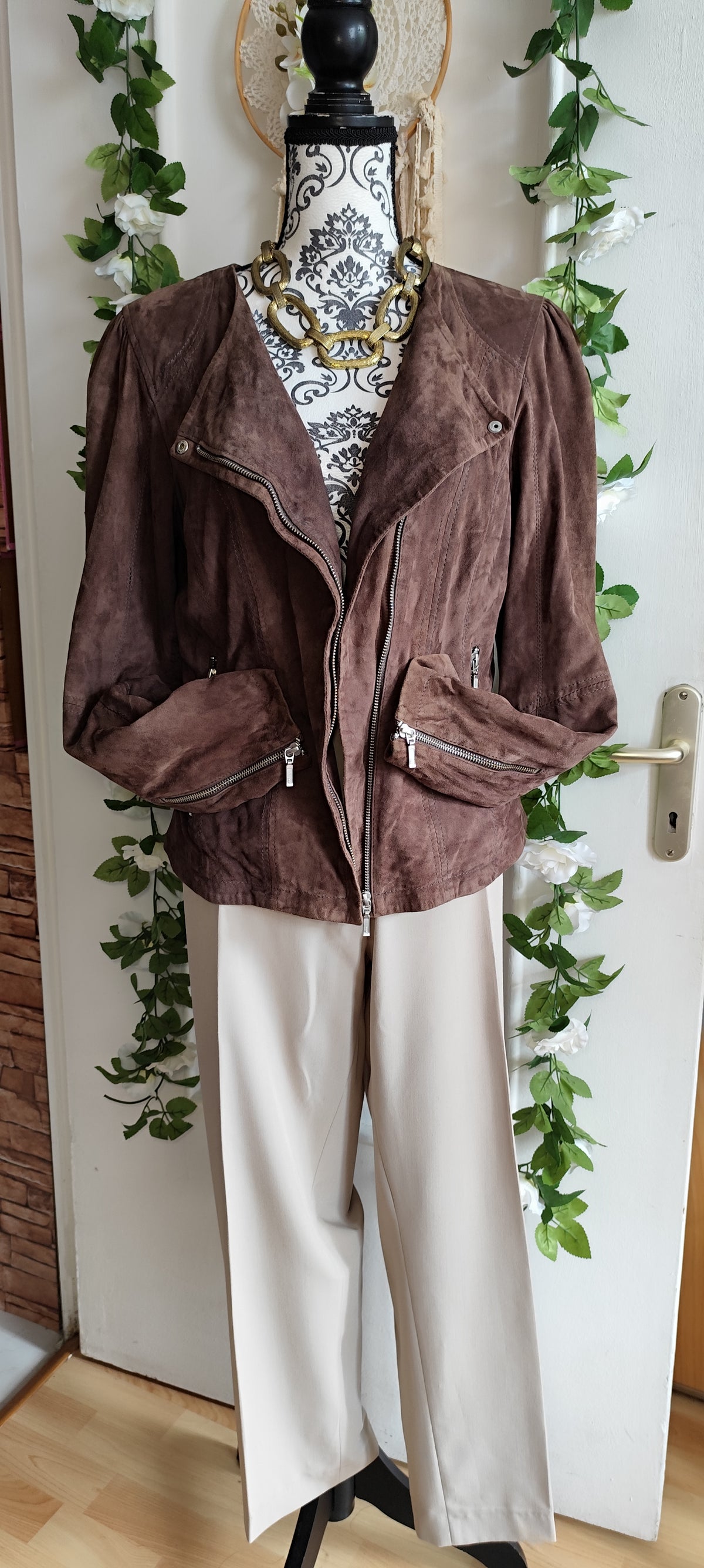 Perfecto en cuir Caroll vintage