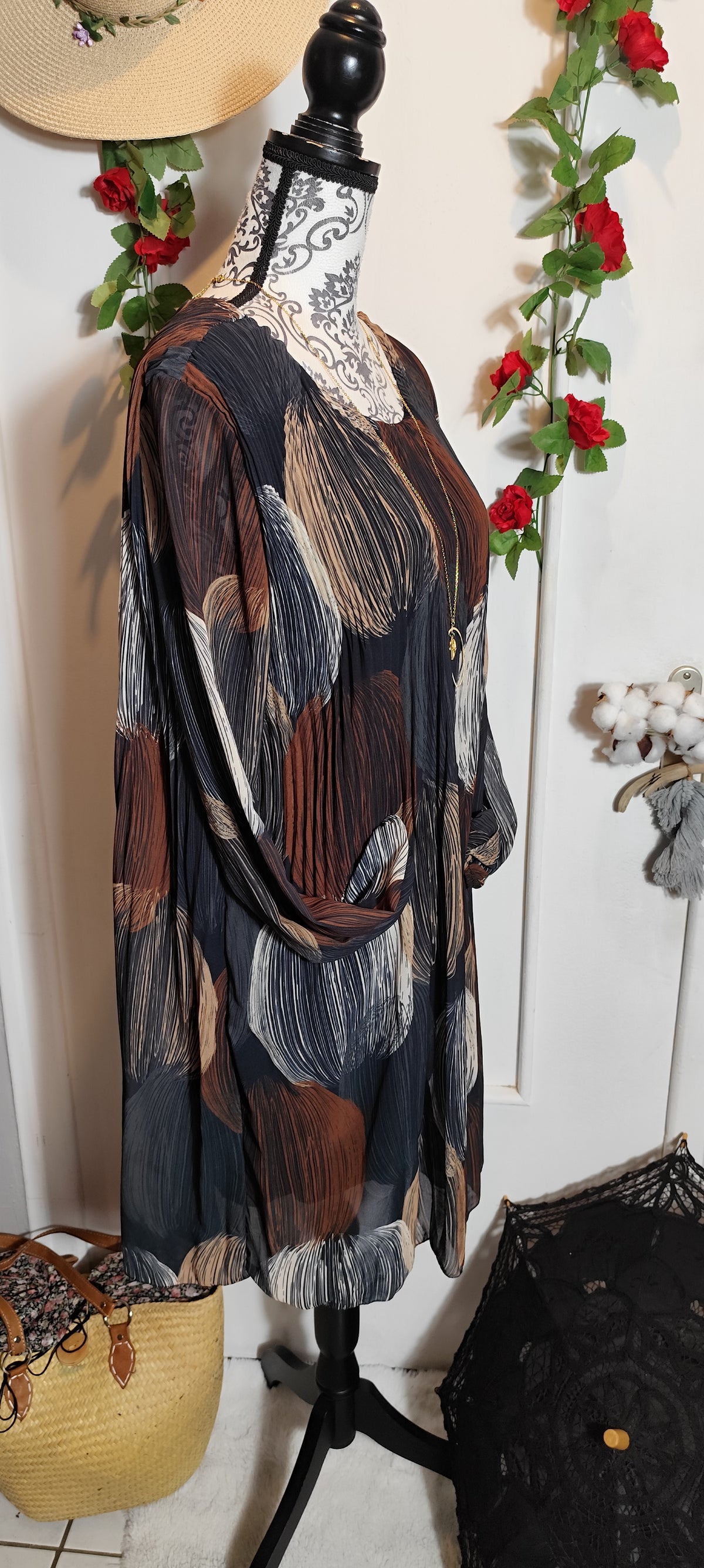 Robe rétro plissée