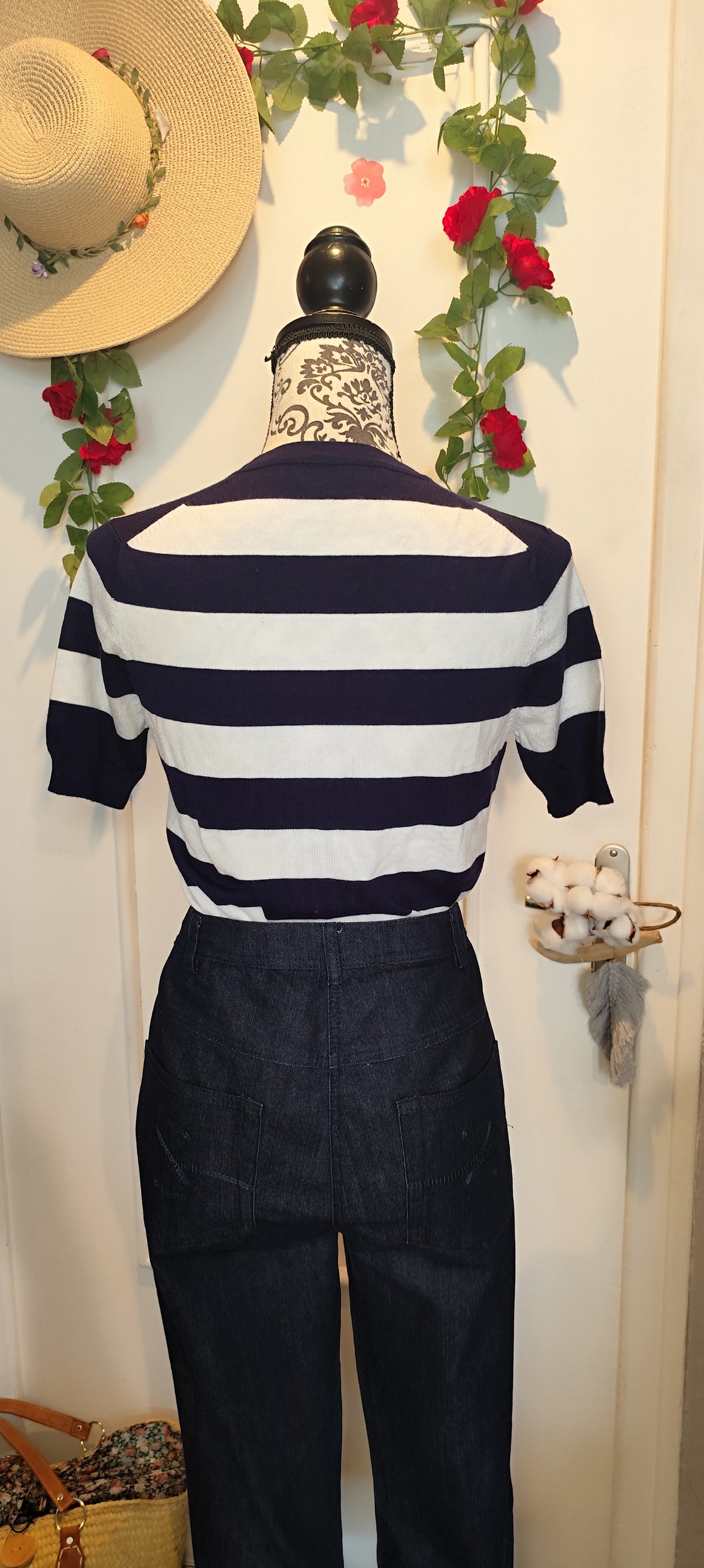 Pull fin en maille marin Jean-Louis François