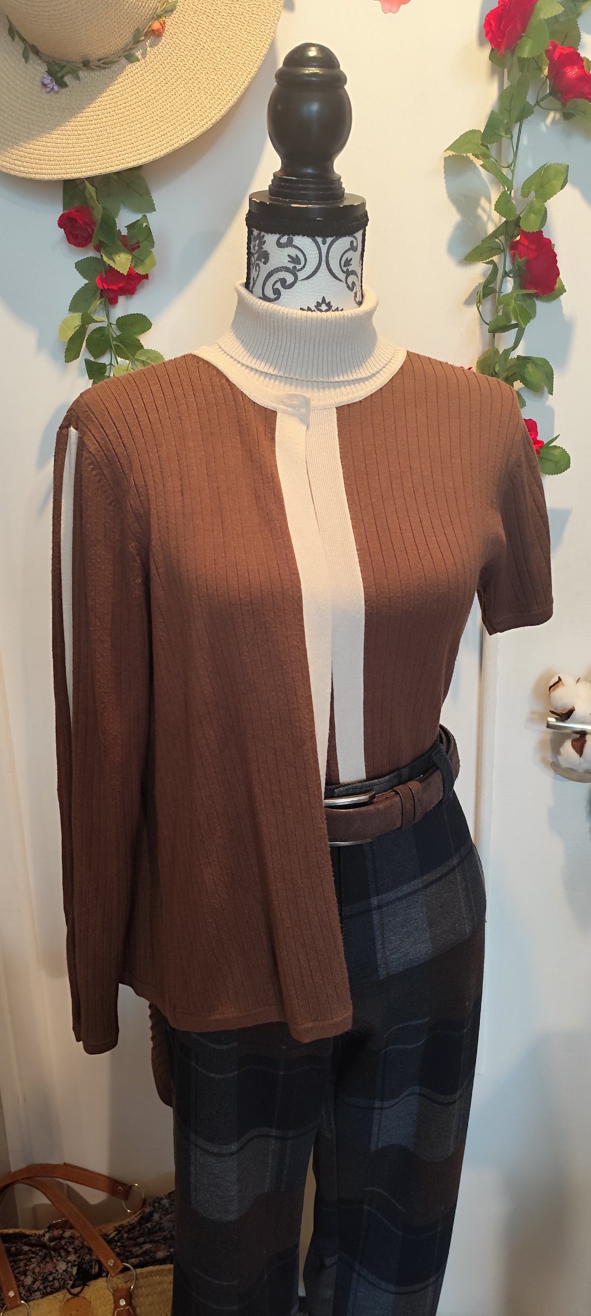 Ensemble gilet+top en maille Antonelle