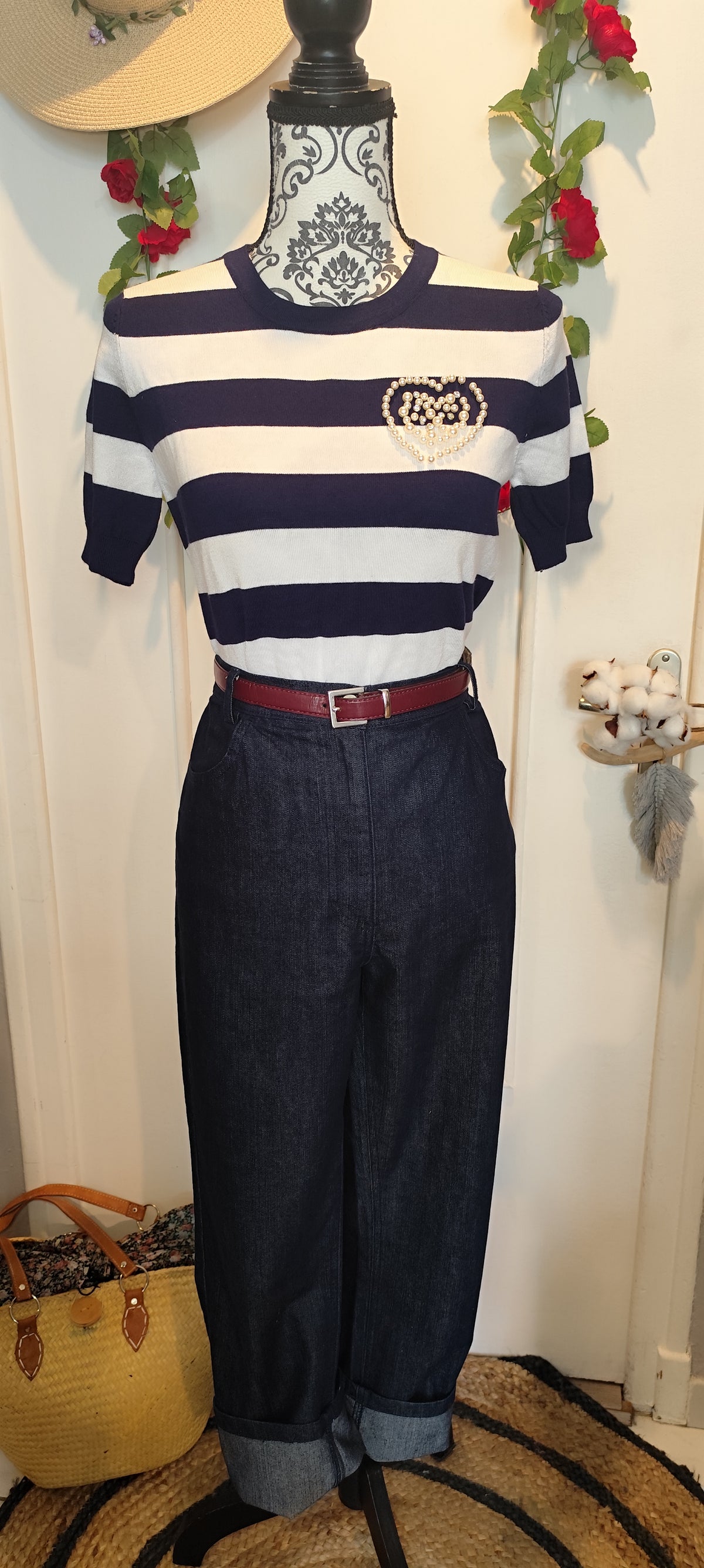 Pull fin en maille marin Jean-Louis François