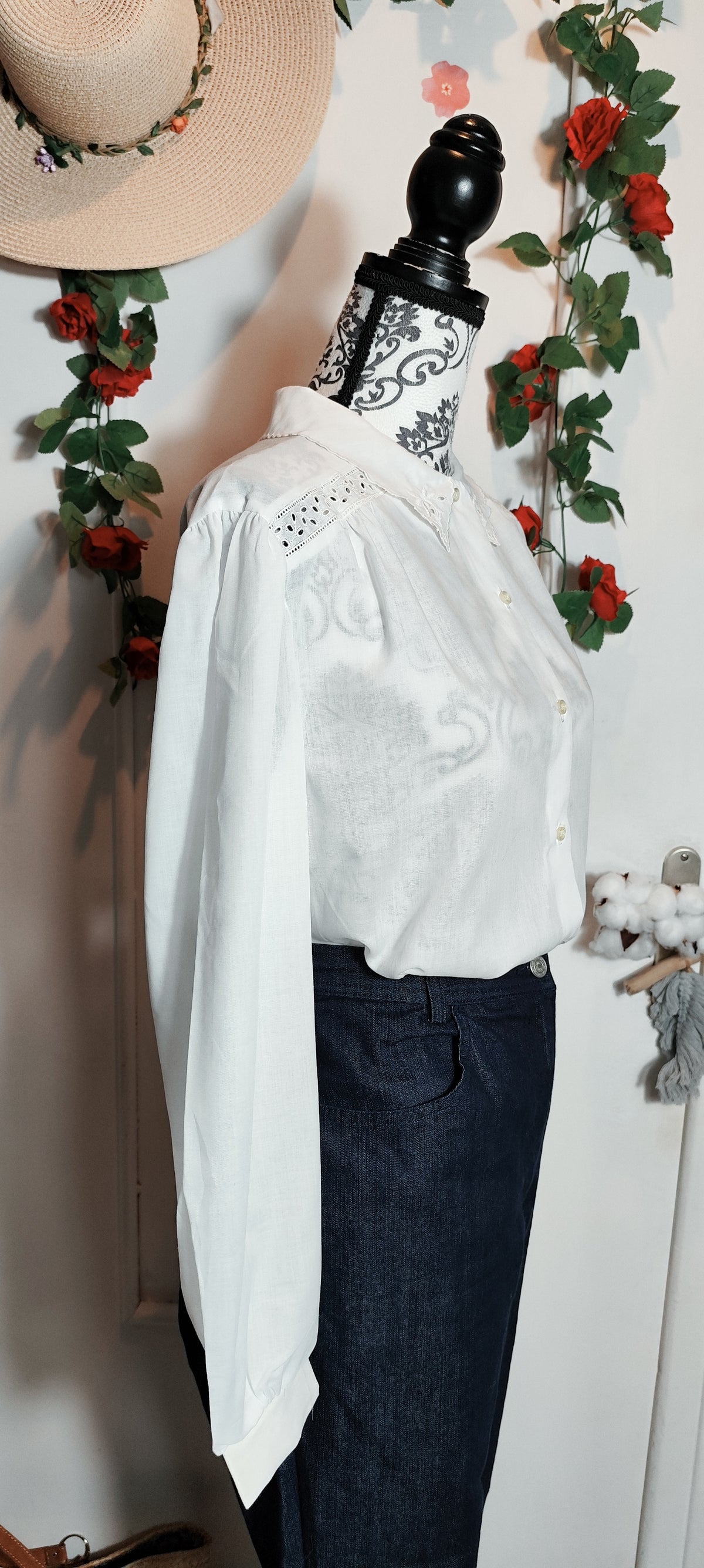 Chemisier col broderie