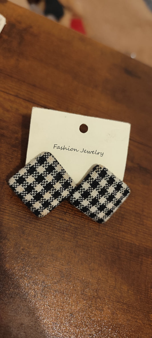 Boucles d'oreilles à clips Vichy