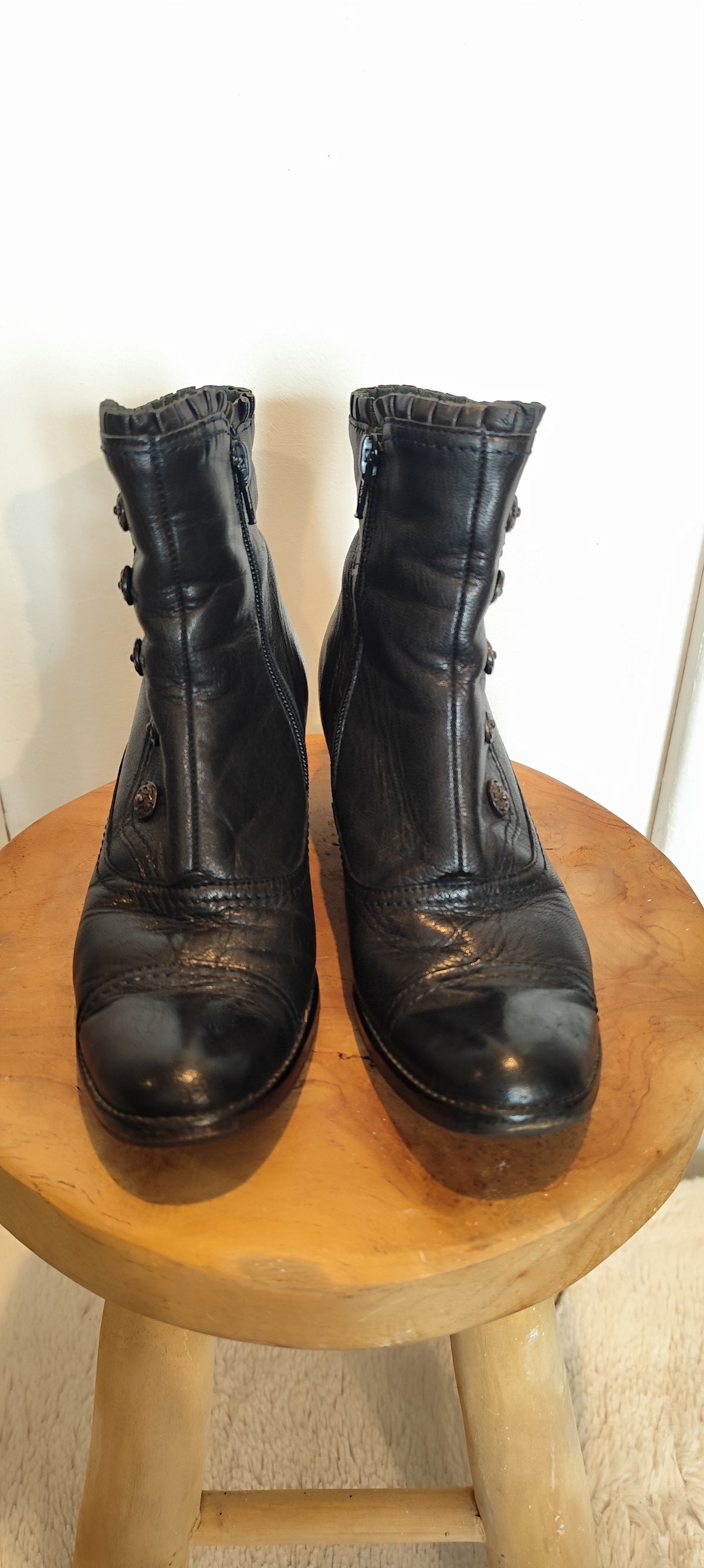 Bottines vintage en cuir Karston