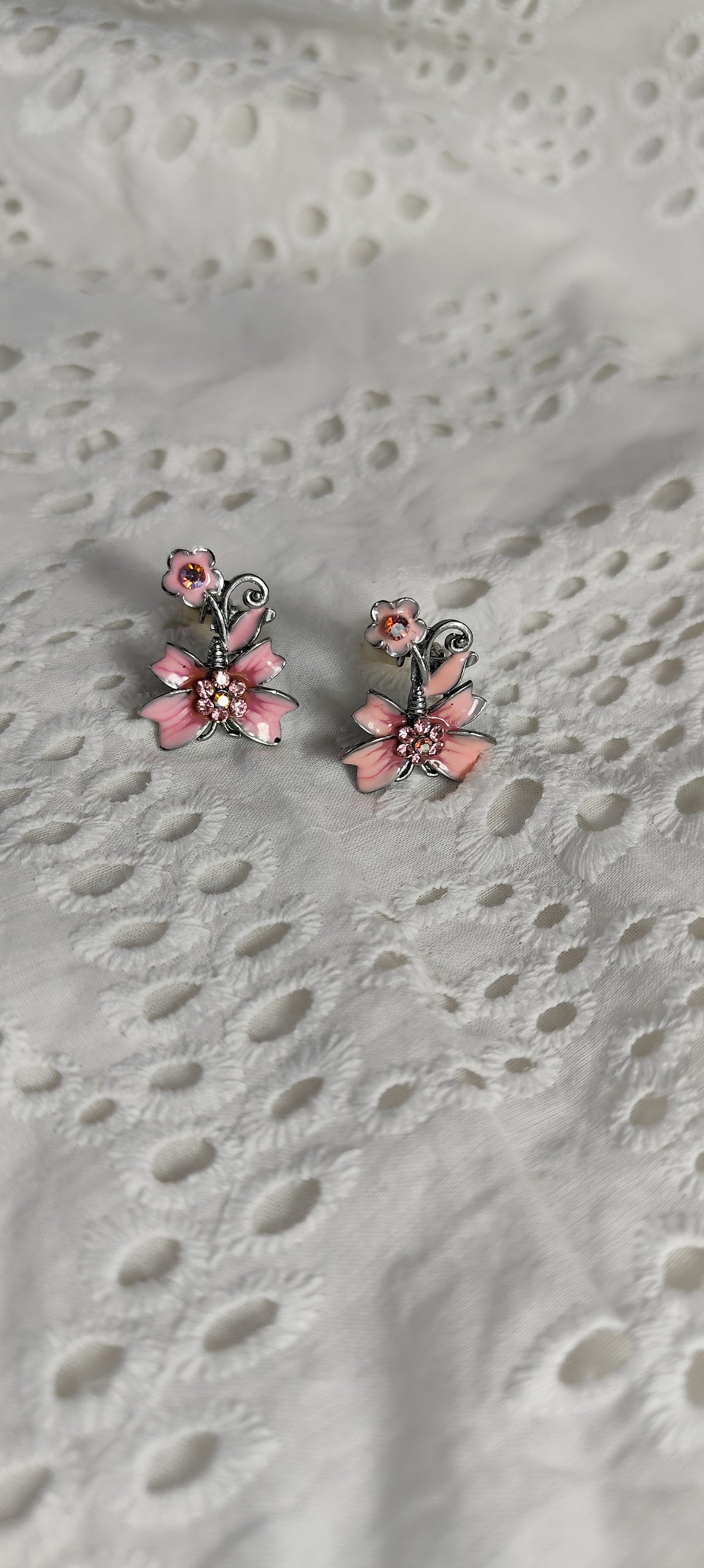 Clips papillon fleur rétro